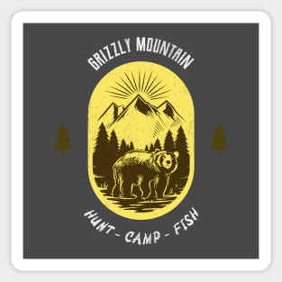 Grizzly Mountain Hunt Camp Fish - Yellow V2 Sticker